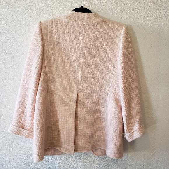 ALICE + OLIVIA Tweed Blazer Jacket Frayed Sz M - Picture 6 of 8